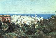  Jean Baptiste Camille  Corot View of Genoa Spain oil painting artist